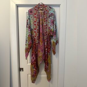 Free People Multicolor Floral Kimono Cape